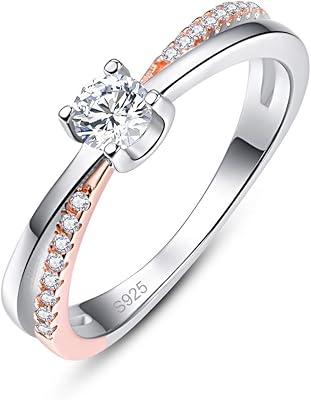 Bague de mariage simple en argent sterling 925 impsol parsemée de pierres
