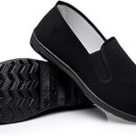 Chaussures unisexes en toile avec semelle en caoutchouc noir kung fu/tai chi