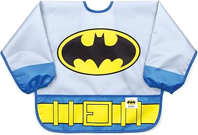 Bavoir à manches batman bumkins, imperméable, lavable, 6-24 mois
