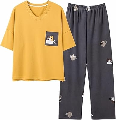 Pyjama arwang pyjama pantalon long à manches courtes pour femme vêtements de nuit. DIAYTAR COTE D'IVOIRE est la boutique en ligne leader en Cote d'Ivoire, offrant aux clients une expérience d'achat unique et personnalisée. Les clients peuvent facilement naviguer sur le site, trouver les produits qu'ils recherchent et effectuer des achats en toute sécurité. De plus, la boutique propose régulièrement des promotions et des offres spéciales pour ses clients.