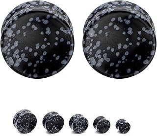 Bouchons d'oreille en opale de calibre, ensemble de bijoux de perçage, double selle