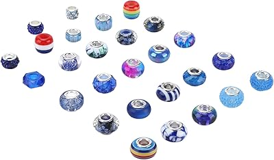 Perles en macramé, perles artisanales en plastique, perles d'espacement européennes, 27 pièces