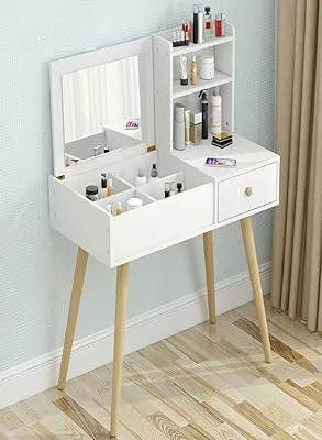 Table de rangement cosmétique multifonctionnelle cotis au design moderne avec un tiroir, taille