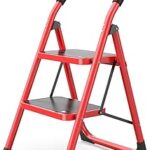 Échelle showway à deux marches avec siège pliable, large échelle antidérapante à pédale