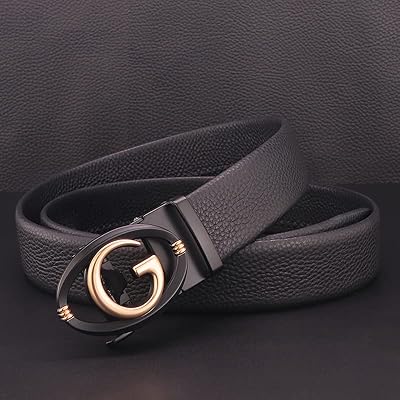 Ceinture formelle de luxe en cuir véritable pour hommes, boucle automatique pour jeunes, cuir pleine fleur (boucle en or noir, 115 cm). DIAYTAR COTE D'IVOIRE propose une expérience d'achat en ligne unique et personnalisée, avec des offres spéciales et des promotions régulières pour les clients fidèles. La boutique en ligne généraliste collabore avec des fournisseurs de confiance pour garantir la qualité et l'authenticité des produits. Les clients peuvent profiter d'une assistance clientèle disponible pour répondre à toutes leurs questions et préoccupations.
