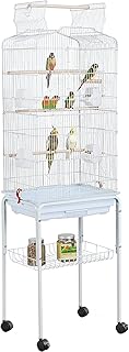 Cage de jeu ouverte ejaardenkart® sun connor cockatiel avec support rotatif (blanc)