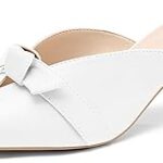 Sandales à enfiler à bout pointu et dos nu avec nœud papillon