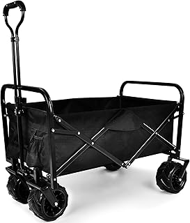 Wagon utilitaire d'extérieur jegero chariot pliable robuste avec roues tout terrain de 7"