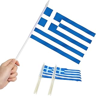 Paquet de 12 petits drapeaux grecs anly - petits drapeaux grecs portatifs