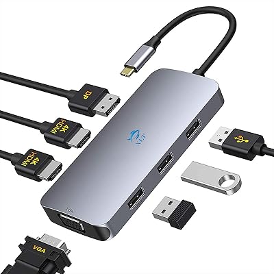 Adaptateur xlt double usb c vers hdmi, station de chargement pour ordinateur portable