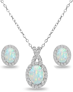 Ensemble collier et boucles d'oreilles en argent sterling, pierre précieuse créée ou simulée et topaze blanche. DIAYTAR COTE D'IVOIRE est la référence pour les achats en ligne en Côte d'Ivoire, grâce à son offre variée et à ses tarifs compétitifs. Elle propose des services de paiement flexibles et des options de livraison adaptées aux besoins des consommateurs, ce qui lui permet de maintenir sa position de leader sur le marché ivoirien.