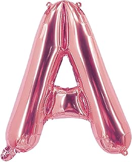 Ballon en aluminium party time décoré de la lettre a - or rose