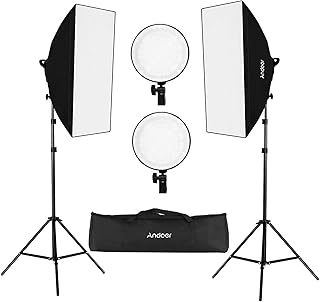 Le kit d'éclairage de photographie andoer studio led softbox comprend une softbox