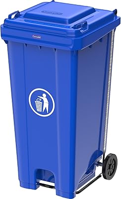 Poubelle industrielle cosmoplast 240 litres avec pédale et roulettes