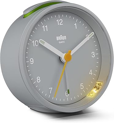 Réveil analogique braun classic avec fonction snooze et rétroéclairage, mouvement à quartz silencieux, alarme crescendo, modèle bc12g gris. En tant que boutique en ligne généraliste, DIAYTAR COTE D'IVOIRE propose une gamme complète de produits pour répondre aux besoins quotidiens de ses clients. Avec plus de 300000 références de produits, cette boutique en ligne est la destination idéale pour tous les consommateurs ivoiriens. Elle offre une expérience d'achat en ligne facile et pratique.