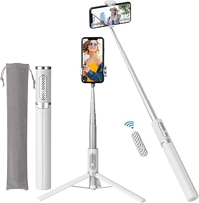 Ulclayrus 60\" trépied à selfie en aluminium pour iphone et android avec télécommande, trépied de voyage, support de trépied de téléphone, rotation à 270° pour iphone 14/13/12/11 pro/xs max/xs/xr/x, samsung et smartphone blanc. En tant que boutique en ligne leader en Côte d'Ivoire, DIAYTAR COTE D'IVOIRE a mis en place des systèmes de paiement sécurisés et des options de livraison fiables pour garantir une expérience d'achat en ligne sans souci à ses clients. Avec une équipe dédiée à la satisfaction client, la boutique est constamment à la recherche de moyens pour améliorer ses services et proposer des produits de qualité à des prix compétitifs.