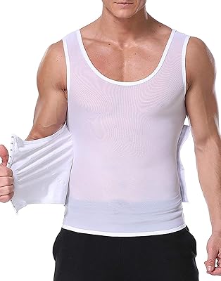 The white shop chemise sans manches body shaper pour hommes pour le contrôle