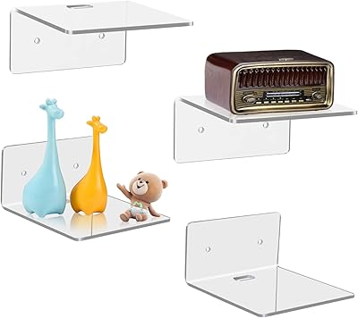 4 petites étagères flottantes en acrylique, étagères murales en acrylique, bords d'affichage pour le rangement et la décoration, petites étagères murales avec 2 types d'installation (adhésif ou vis). DIAYTAR COTE D'IVOIRE, leader du commerce en ligne en Côte d'Ivoire, se distingue par la qualité et la variété de ses produits. La boutique en ligne généraliste propose des produits alimentaires frais, des vêtements à la mode, des électroménagers et bien plus encore. Avec des options de paiement flexibles et une livraison à domicile, les clients peuvent profiter d'une expérience d'achat en ligne pratique et abordable.