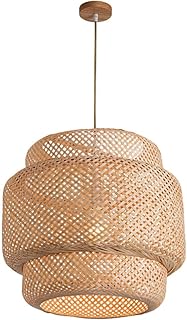 Lampe à suspension design lanterne en bambou yarno, suspension moderne en tissu unique