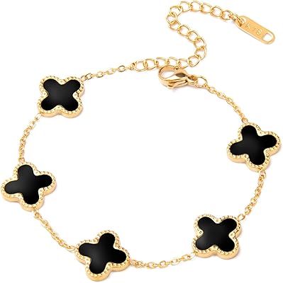 Bracelets en or élégants pour femmes, bracelet trèfle plaqué or 18 carats, bracelet