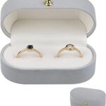 Boîte à bagues en velours pour cadeaux de bijoux, support de mariage ovale
