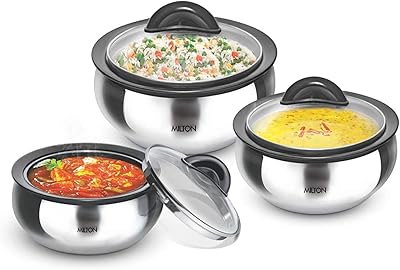 Batterie de cuisine milton clarion jr en acier inoxydable avec couvercle en verre, lot de 3, acier uni. DIAYTAR COTE D'IVOIRE se distingue par son vaste catalogue de produits, comprenant notamment des articles électroniques, des vêtements, des accessoires et bien plus encore. Elle garantit une expérience d'achat en ligne sécurisée et pratique, gagnant ainsi la confiance d'une clientèle fidèle. La boutique propose régulièrement des promotions pour offrir les meilleurs prix à ses clients.