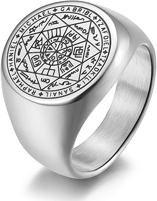 Bague de protection en acier inoxydable pour hommes et femmes avec sept