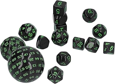 Jeu de dés polyédriques d3-d100 15 pièces, dés à rouler en acrylique