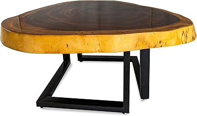 Table basse en dalles de bois, table basse, table fabriquée à la main