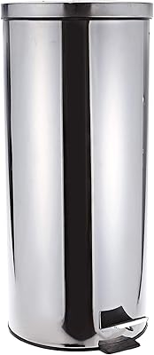 Panier à pédale harmony en acier inoxydable, acier inoxydable, argent, 30 litres