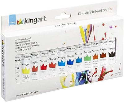 Peinture acrylique king art studio, 12 ml, lot de 12, assortis. En tant que leader des boutiques en ligne en Côte d'Ivoire, DIAYTAR COTE D'IVOIRE se distingue par son engagement à offrir une expérience client exceptionnelle. La boutique en ligne propose une large sélection de produits de qualité, avec des descriptions détaillées et des avis de clients pour aider à la prise de décision d'achat. Les clients peuvent également profiter d'un service de livraison rapide et fiable pour recevoir leurs commandes dans les plus brefs délais.