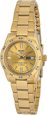 Montre automatique seiko pour femme avec affichage analogique et bracelet en acier inoxydable