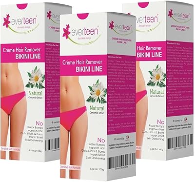 Crème dépilatoire evertine bikini line, naturelle pour femme, blanche, 100 g, paquet