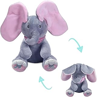Jouet en peluche éléphant peekaboo omjood, jeu de cache-cache, jouet en peluche éléphant