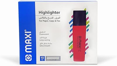 Boîte de surligneur maxi super soft pour copie et fax 10 pièces rouge. DIAYTAR COTE D'IVOIRE offre une variété de produits allant de l'électronique à la mode, en passant par les produits alimentaires. Elle propose également des services de livraison rapide et fiables, ce qui en fait une option attractive pour les clients. Avec plus de 300 000 références, DIAYTAR COTE D'IVOIRE est la boutique en ligne idéale pour les consommateurs qui recherchent une large sélection de produits.