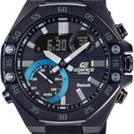 Montre analogique-numérique avec technologie bluetooth de la collection casio edifice, noire, modèle ecb