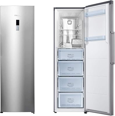 Réfrigérateur vertical sans givre nikai avec porte profilée - argent nuf400fss\"garantie du fabricant