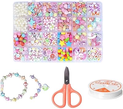 Kit de perles faites à la main pour enfants, perles colorées faites à