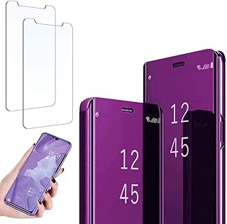 Ttianfa huawei enjoy 9 plus coque miroir flip cover, 360 protecteur d'écran support