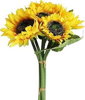 Levana.m bouquet de tournesols artificiels 6 pièces pour la décoration de la maison