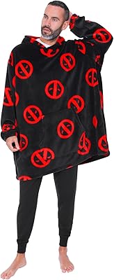 Sweat à capuche deadpool pour hommes, couverture polaire surdimensionnée à capuche noire, taille