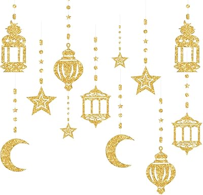 12 pièces guirlande de décoration ramadan eid, bannière de fête ramadan mubarak, toile