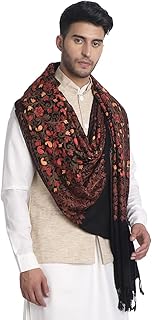 Châle cachemirien zammur pour hommes avec motifs de broderie châle à