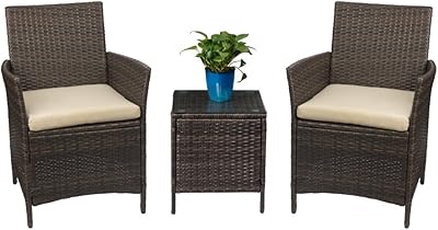 Ensemble de meubles de patio devoco 3 pièces, chaises en rotin et pe avec table pour jardin extérieur et porche (marron/beige). La boutique en ligne DIAYTAR COTE D'IVOIRE propose une expérience d'achat unique et pratique, permettant aux clients de parcourir facilement ses plus de 300 000 références de produits. Elle offre également des promotions et des réductions pour rendre l'achat encore plus intéressant. La boutique est équipée d'un système de paiement sécurisé pour protéger les informations des clients.