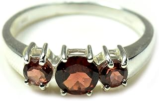 Bagues en grenat véritable, cadeau avec pierre de naissance de janvier pour elle