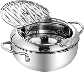 Pot de friteuse tamomi avec couvercle en acier inoxydable de 25 litres
