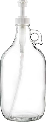 Bouteille distributrice à pompe en verre d'un demi-gallon, grand pichet avec pompe
