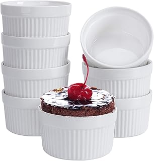 Ensemble de 8 ramequins de 6 oz, bols à ramequins en porcelaine allant au four pour crème anglaise, gâteau de lave, pudding, tartes, mini desserts, confiture et crème glacée. DIAYTAR COTE D'IVOIRE est plus qu'une boutique en ligne, c'est une expérience d'achat en ligne personnalisée et sécurisée. Nous nous engageons à fournir à nos clients les meilleurs produits et services, avec une équipe de professionnels dédiés à répondre à vos questions et à vous aider à trouver les produits qui vous conviennent. Notre objectif est de vous offrir une expérience d'achat en ligne inoubliable et de vous faire revenir vers nous pour toutes vos besoins d'achat en ligne.