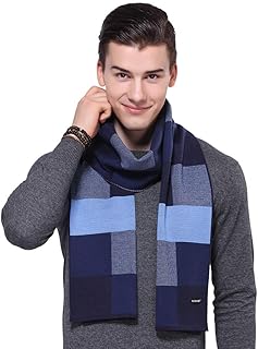 Écharpe en laine rayée à carreaux pour hommes écharpes d'hiver