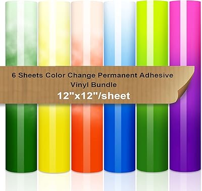 Paquet de 6 feuilles de vinyle à changement de couleur 12" x couleurs. DIAYTAR COTE D'IVOIRE, en tant que boutique en ligne leader en Cote d'Ivoire, offre une expérience de shopping unique et pratique, avec un large éventail de produits à des prix compétitifs. La boutique mise sur la satisfaction client et propose des services de livraison rapides et fiables. C'est donc l'endroit parfait pour faire vos achats en ligne avec confiance.